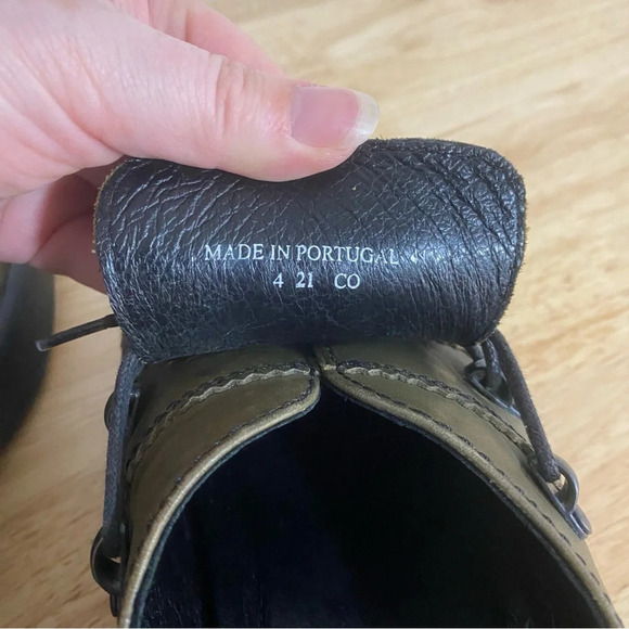 Dankso Janika Oxfords 41 Green Leather Lace Up Shoes Clogs Chunky Platform Y2K - Picture 7 of 7